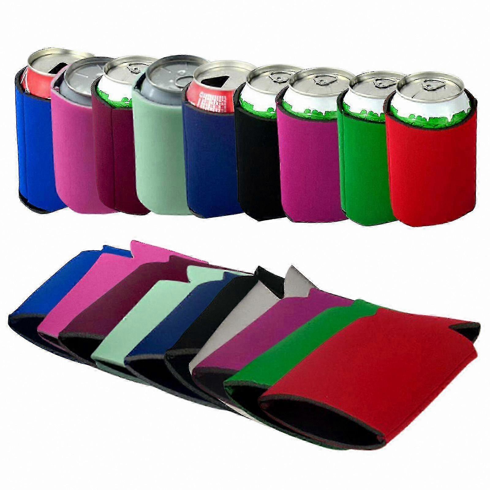 10-Pack Insulated Neoprene Beverage Can Coolers - Durable Bottle Sleeve Wraps for Drinks