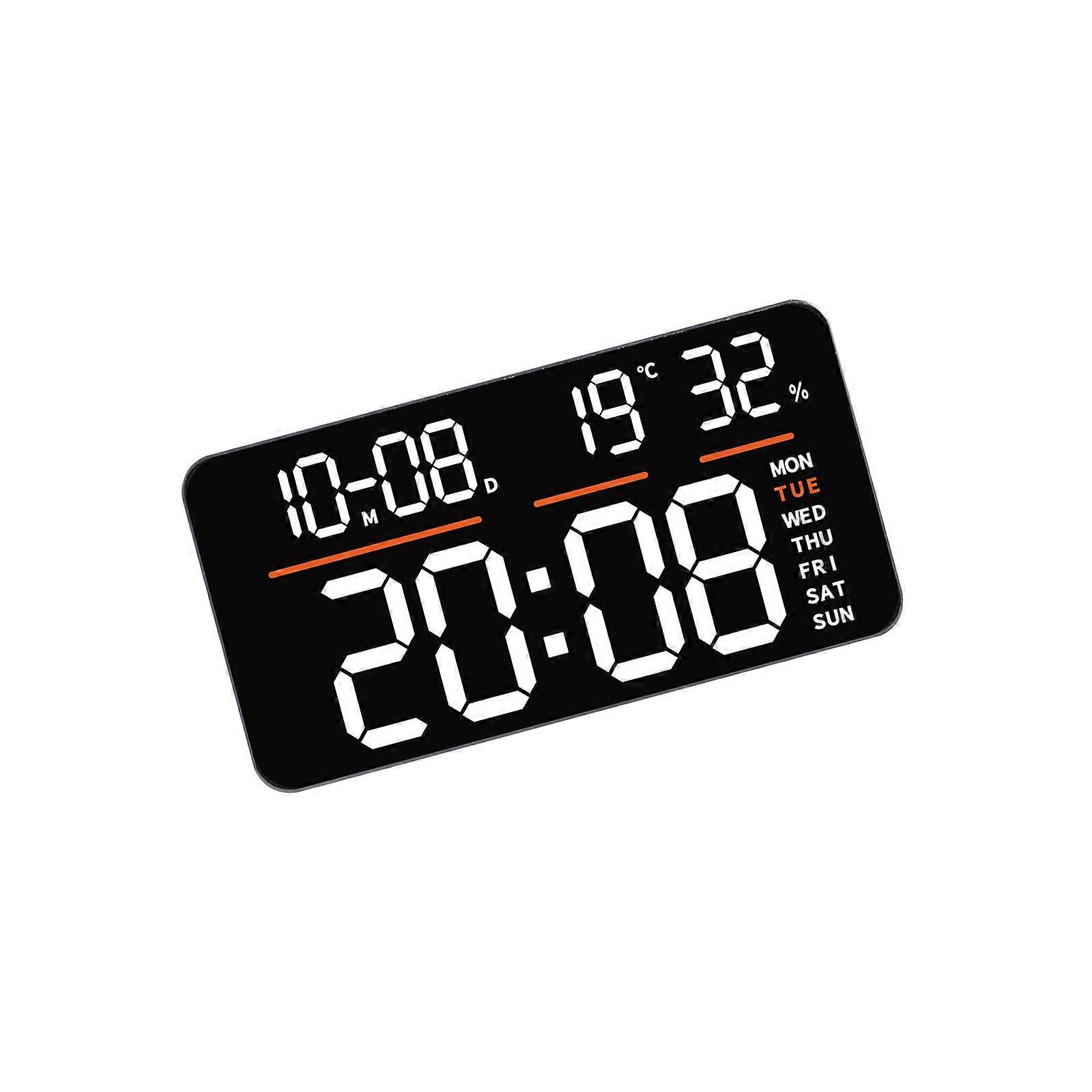 LED Electronic Wall Clock With Temperature Date Alarm Clock Countdown Timer Function For Bedroom Kitchen Workspaces Multicolor