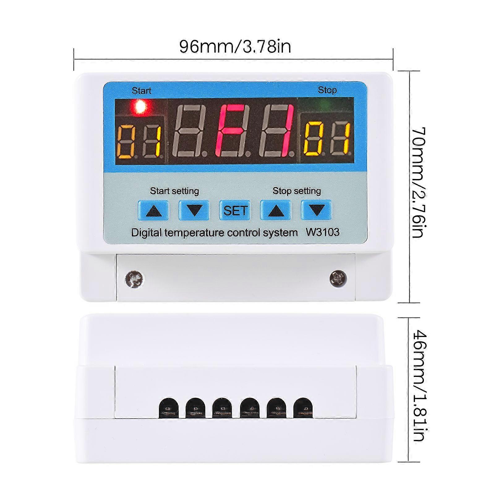 10A/DC24V LED Digital Temperature Controller Intelligent Thermostat Heating Cooling Temperature Control System with Sensor