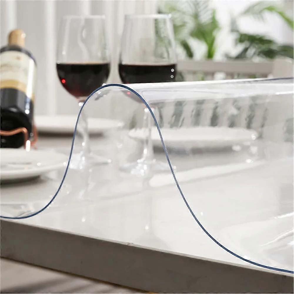 Clear PVC Table Protector 2mm Thick Frosted 80x170cm For Dining Room And Kitchen Desks And Tables