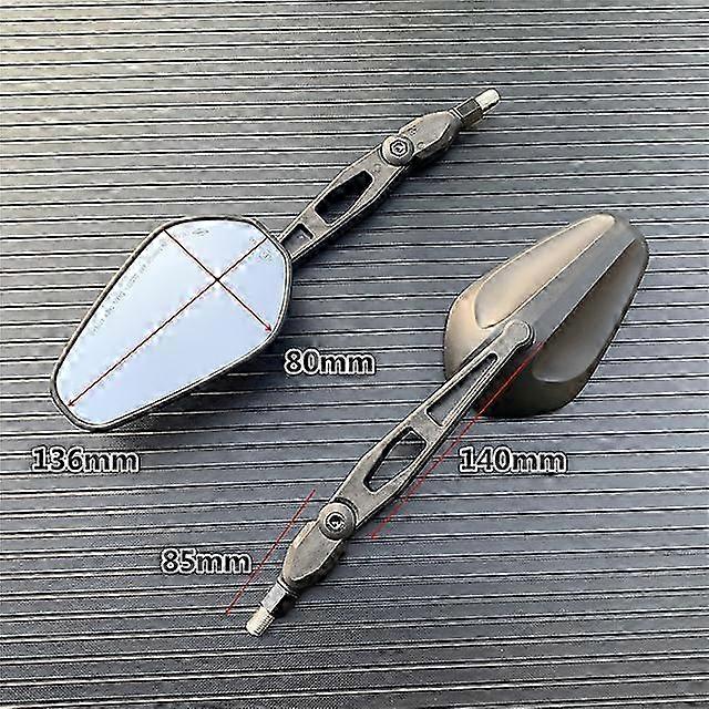 Motorcycle Black Universal 10mm Side Mirror Rearview Mirror Anti-fa...