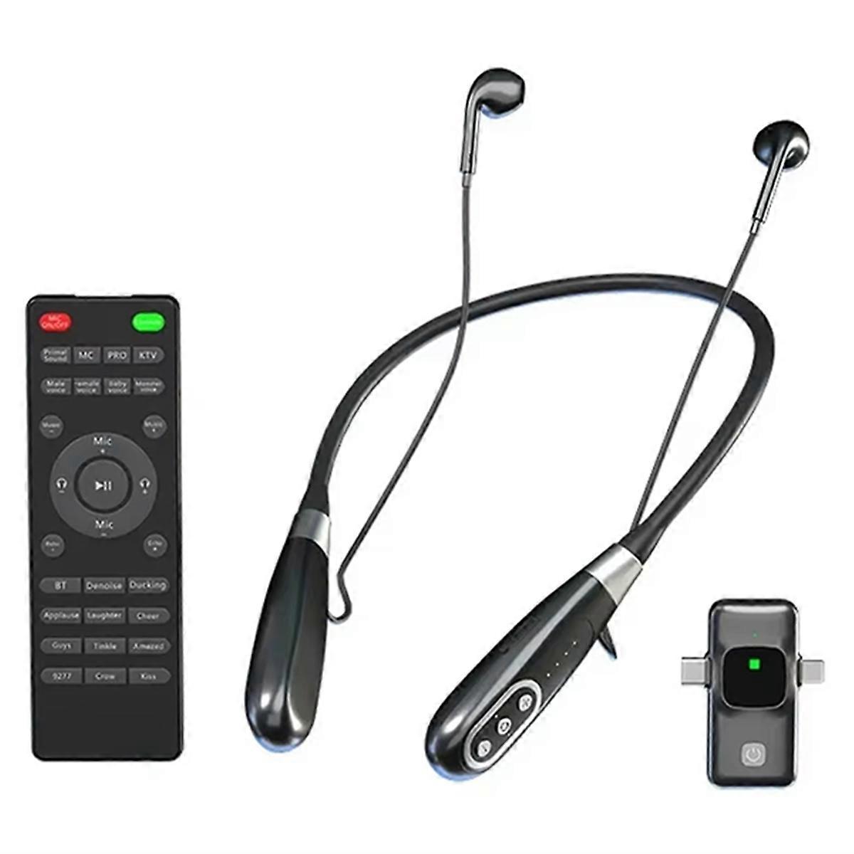 Wireless Sound Card Earphone Hanging Neck Headset Multifunctional Noise Cancelling Game Live Broadcast Headphone
