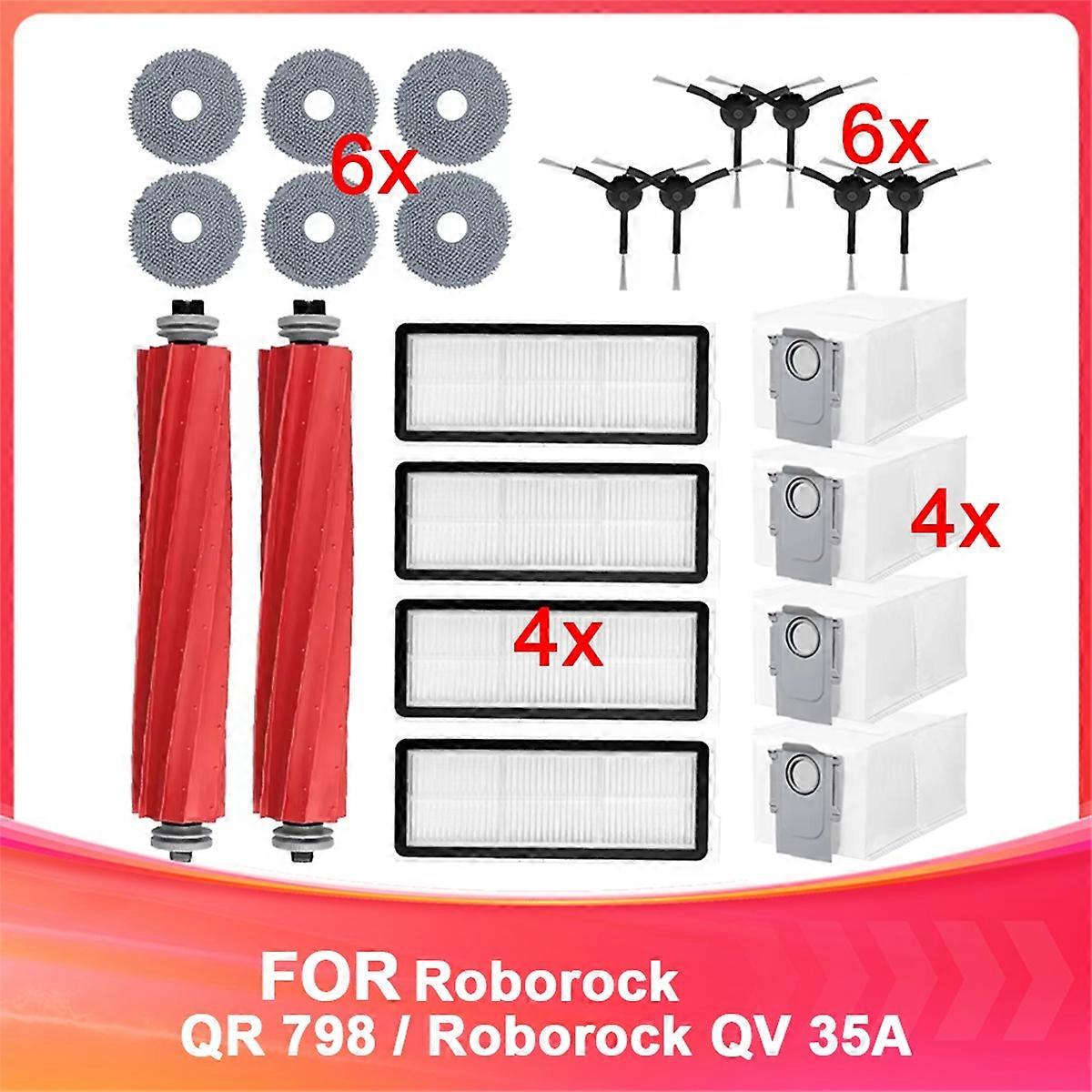 For QR 798 / 35A Vacuum Cleaner Part Main Side Brush Mop Cloth Filter Dust Bag Replacement Part