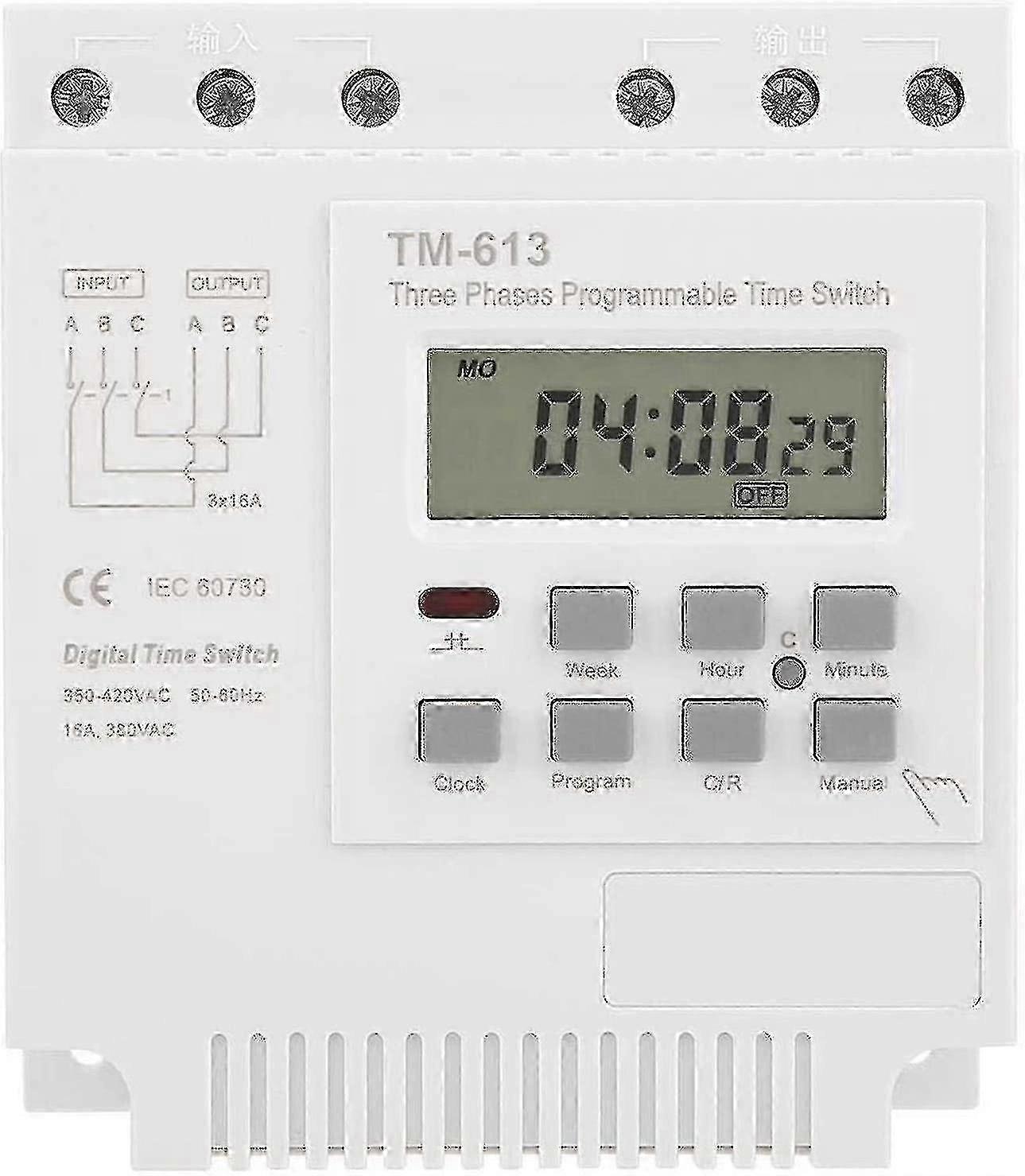 380v Programmable Time Relay,tm-163 50-60hz Mini Power Off Smart Digital Weekly Programmable Control Power Timer Switch,3 Phases Fish P SZRH A-S