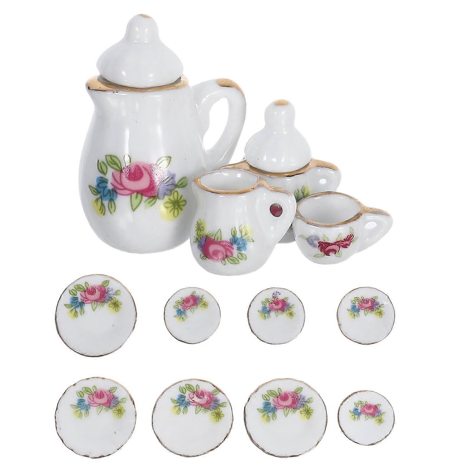 Mini House Accessory Mini Ceramic Tableware for Decor 1Set