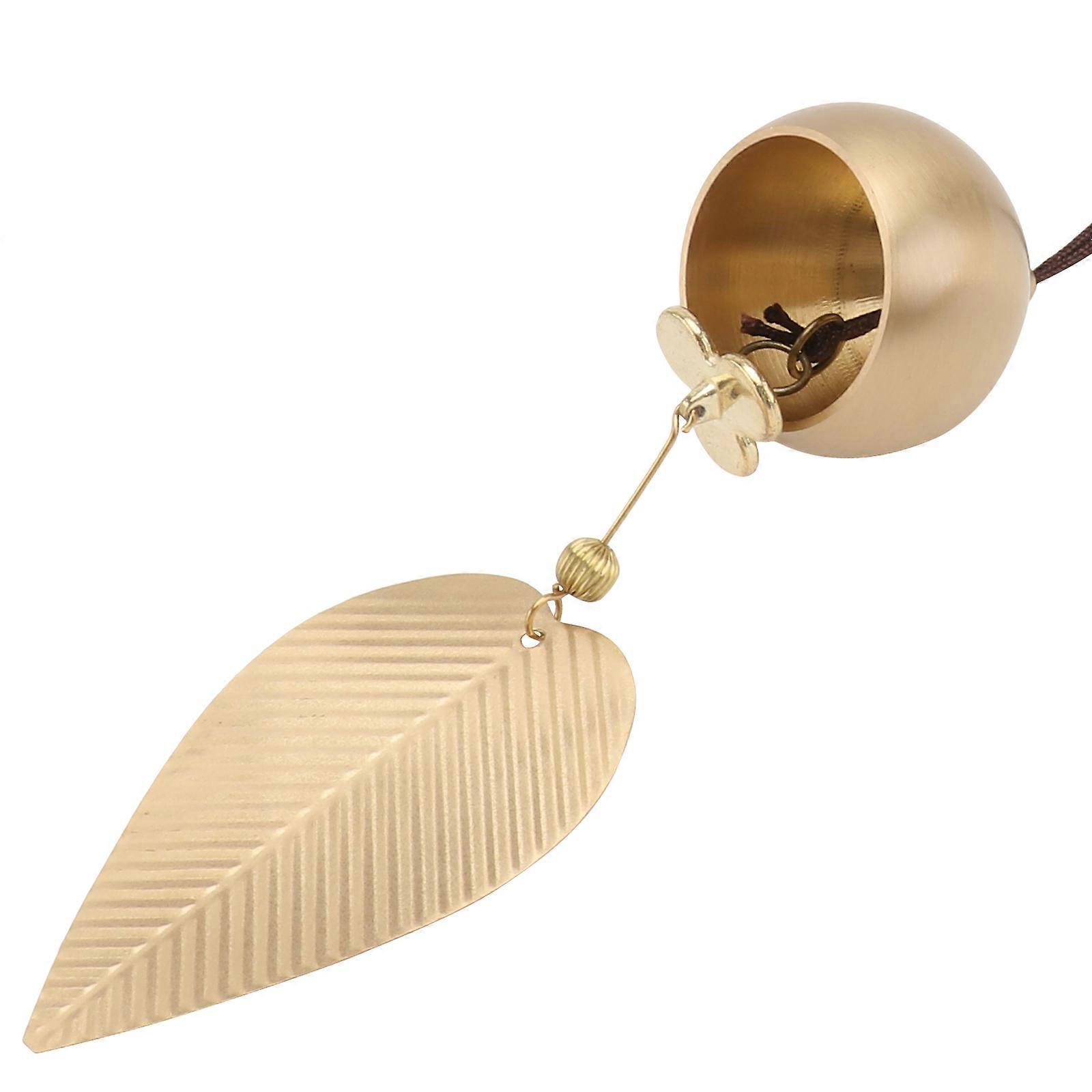 Feng Shui Wind Chime Copper Leaf Metal Wind Bell for Decor 1Pcs