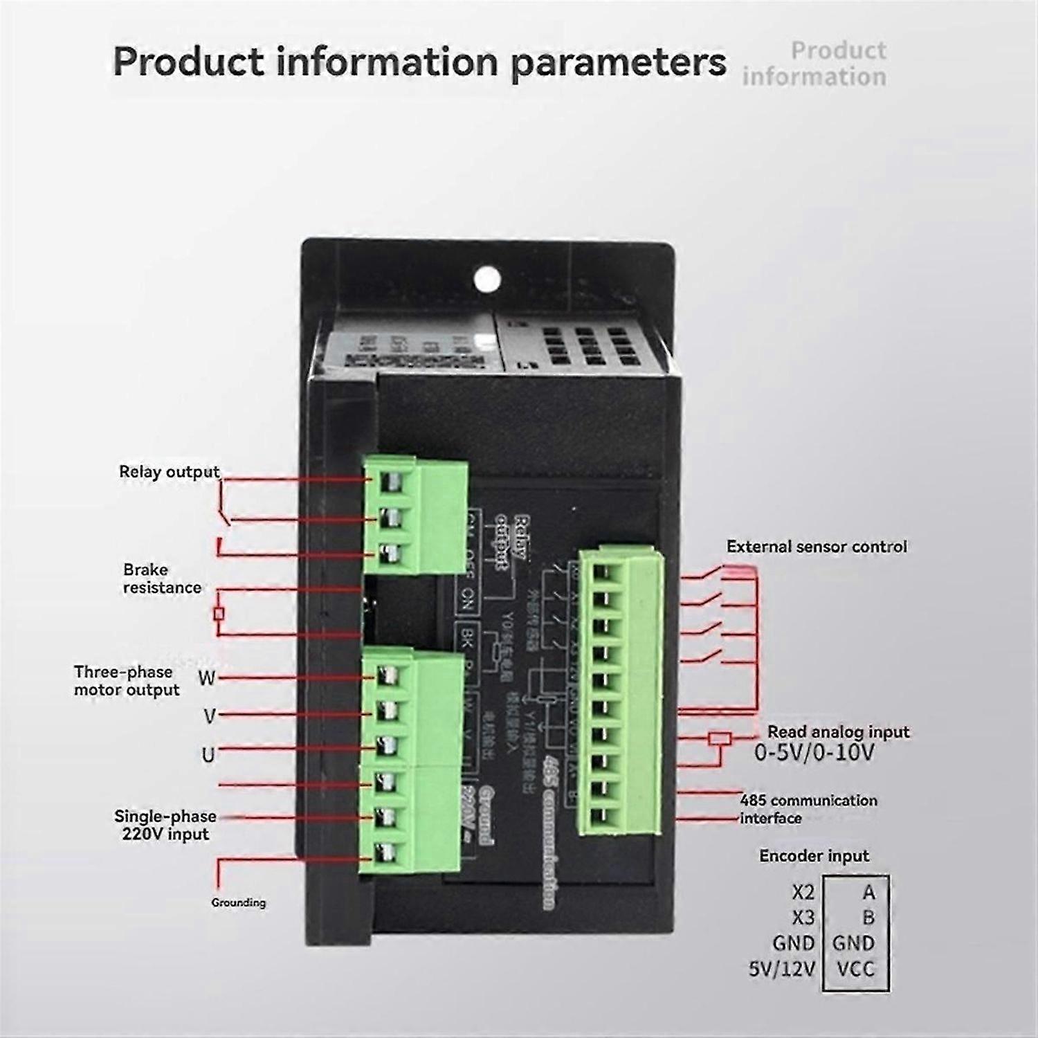1500W Speed Regulator MCU T13-1500W-12-H Single-Phase Input 220V