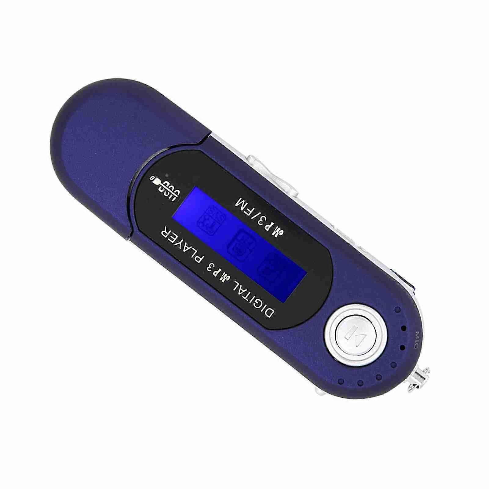 Portable Music MP3 USB Player With LCD Screen FM Radio Voice Memory Card Blue