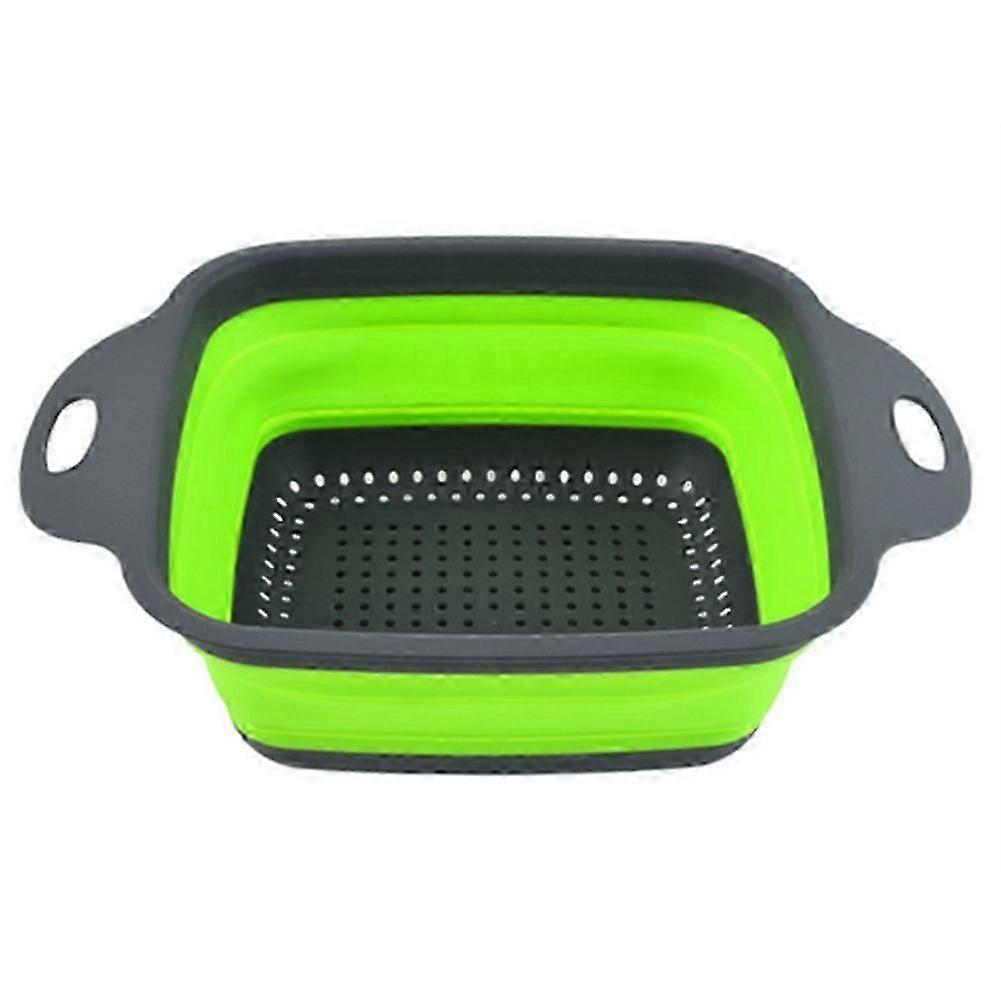 Silicone Folding Drain Fruit Vegetable Washing Basket Foldable Strainer Drainer Kitchen Storage Too
