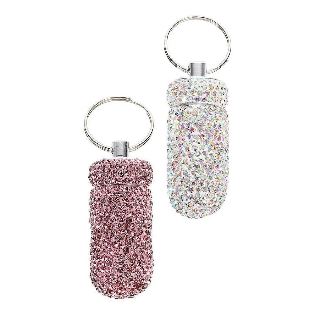 Bling Bottle Small Medicine Holder for Storage Use with 2Pcs Waterproof Design