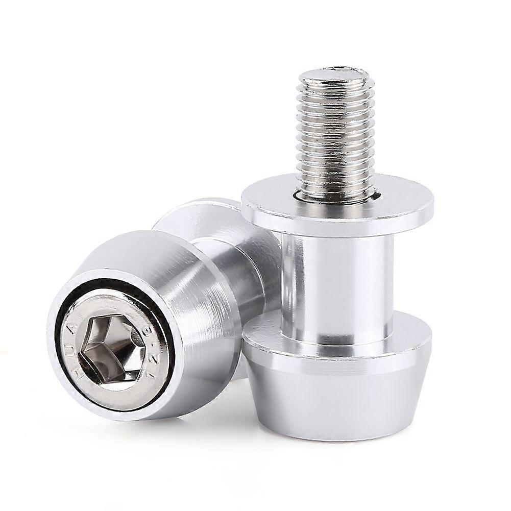 Motorcycle CNC Aluminium Alloy Swing Arm Spool Sliders Stand Swingarm Bobbins(8mm, Silver)