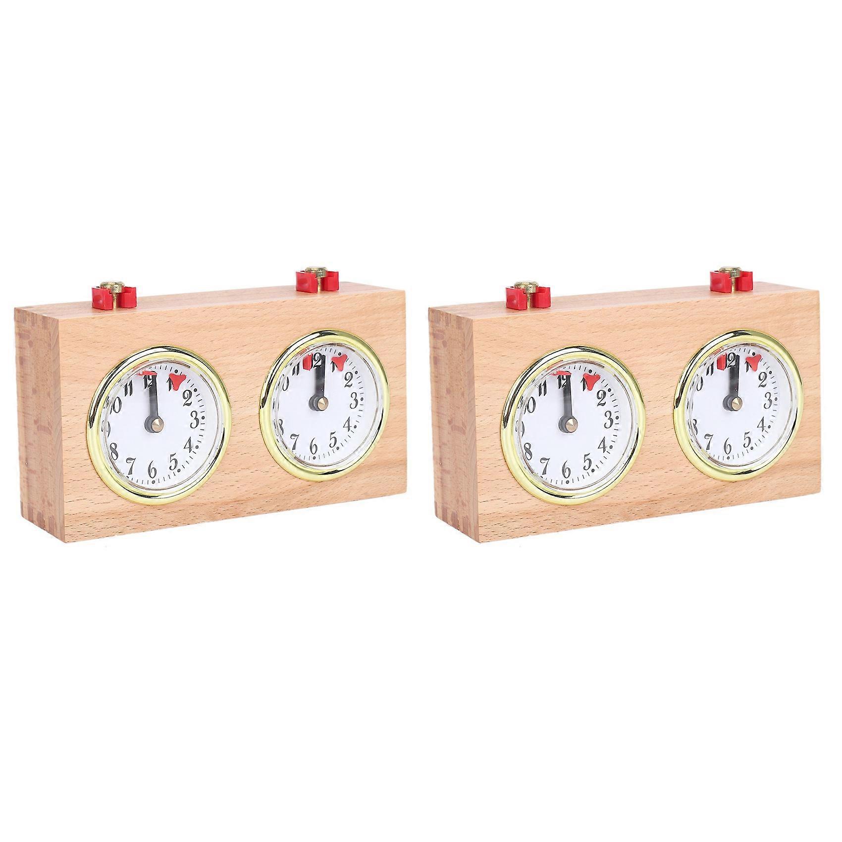 2X Chess Timer, Professional Digital Chess Clock, Wooden Count Up Down Chess Timer, Portable Chess T