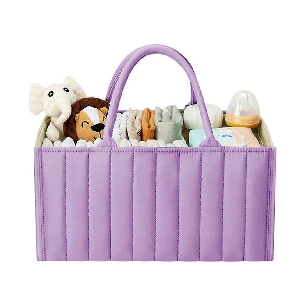 Portable Baby Diaper Caddy Organizer Nursery Diaper Wipes Storage Bag Purple Portable Diaper Caddy For Nursery