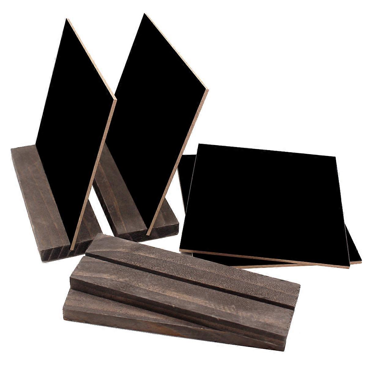 Chalkboard Signs Tabletop Small Table Board Writing Rectangular Shape Wood Material 4Pcs Message Leaving