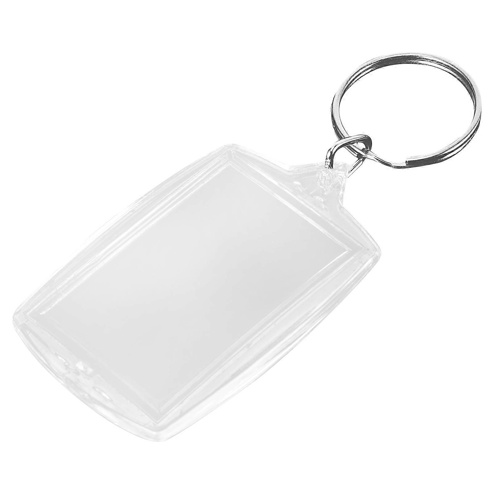 Clear Photo Keyring Special Design Keychain Everyday Use Assorted Color 4x6cm 24Set