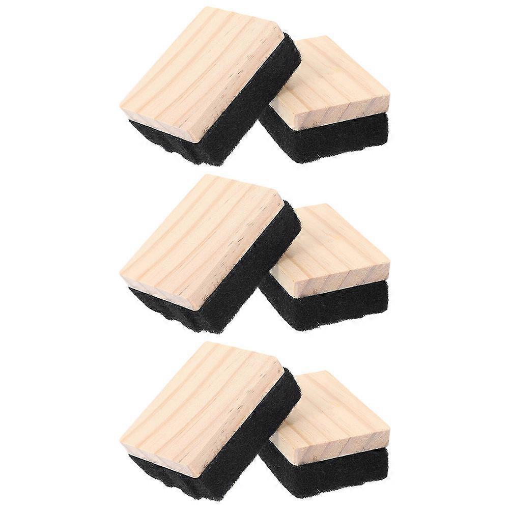 Chalkboard Eraser Set For Classroom Teaching Simple Design Multi Color Rectangular 6Pcs