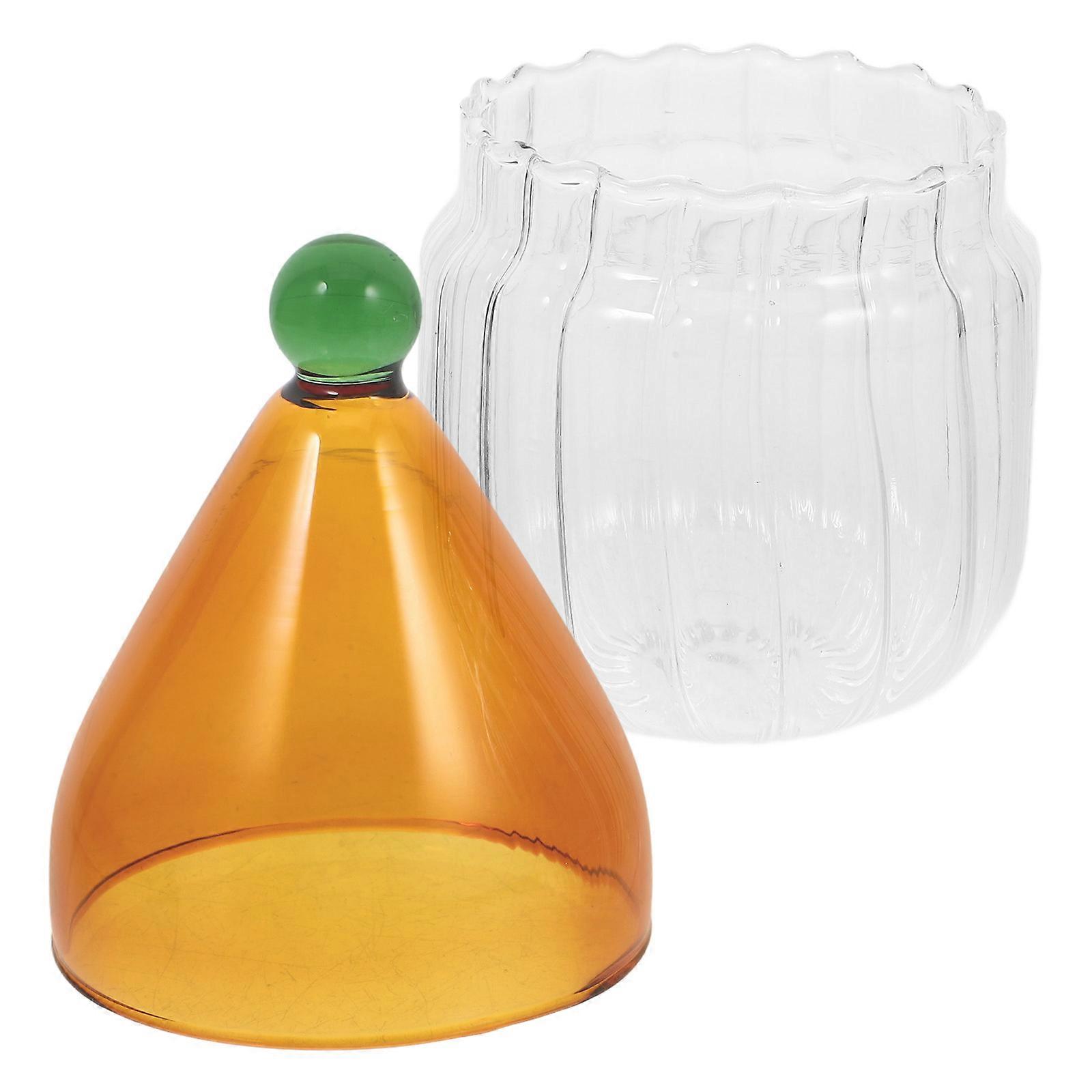 Glass Candy Jar for Christmas Hat Shape with 2Pcs Candy Storage Jars