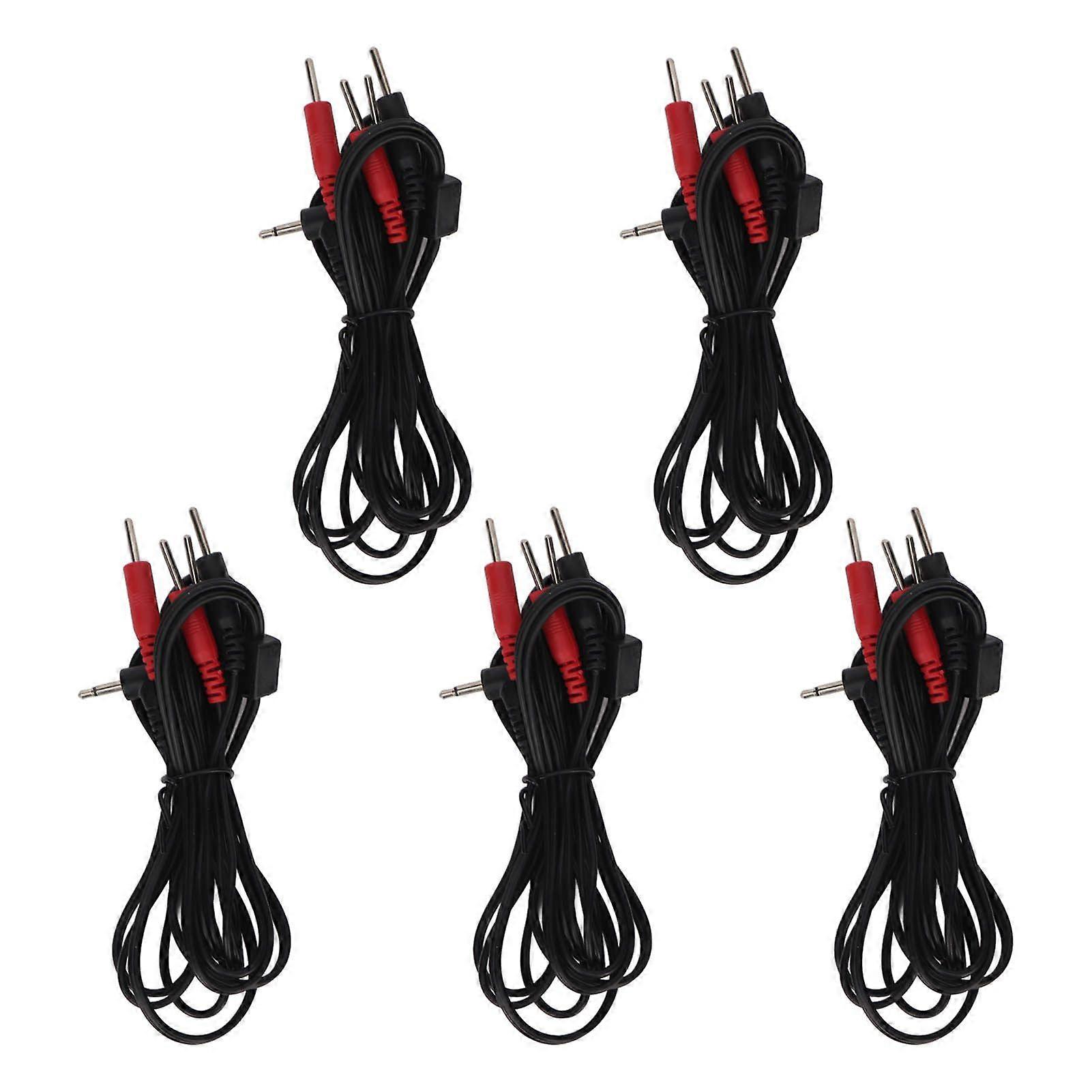 Electrode Wire 2.5mm Right Angle Plug 4 in 1 Pin Type Electrode Cable for Massager 4.6ft 5pcs