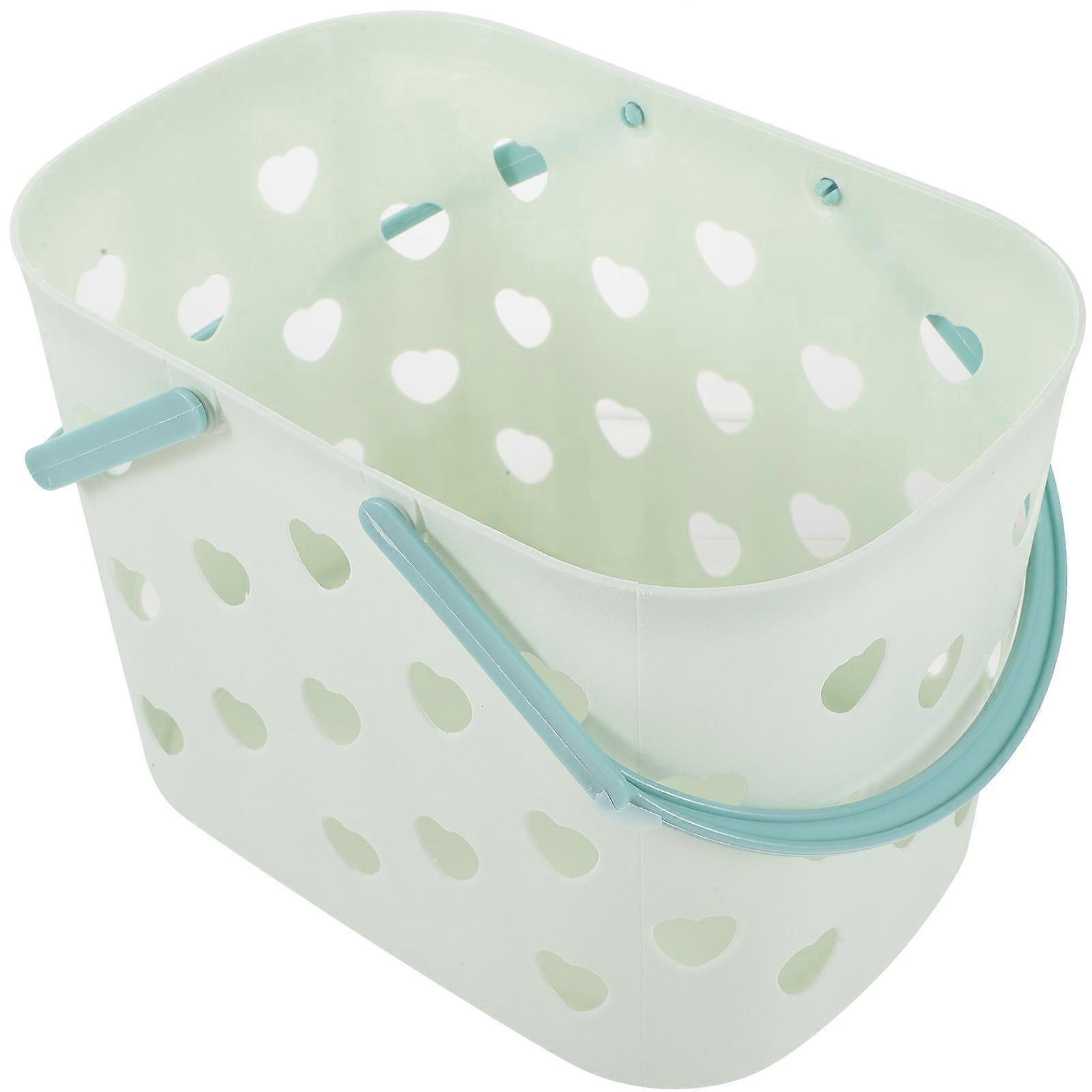 Plastic Hand Basket Green PP Material Bathroom Tote Storage Basket