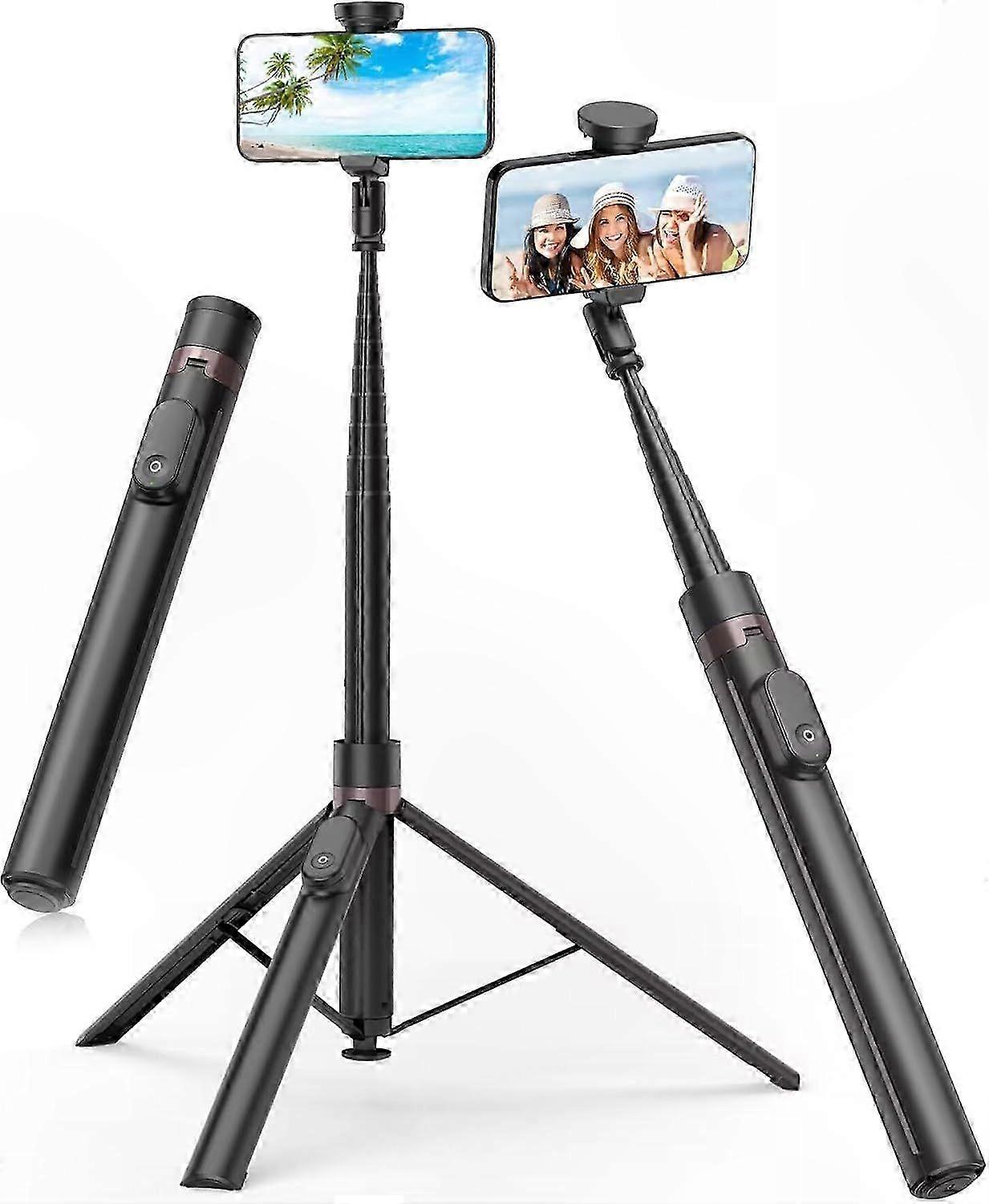 66" Auto-Open Tripod with Magnetic Mount for Smartphones and Cameras