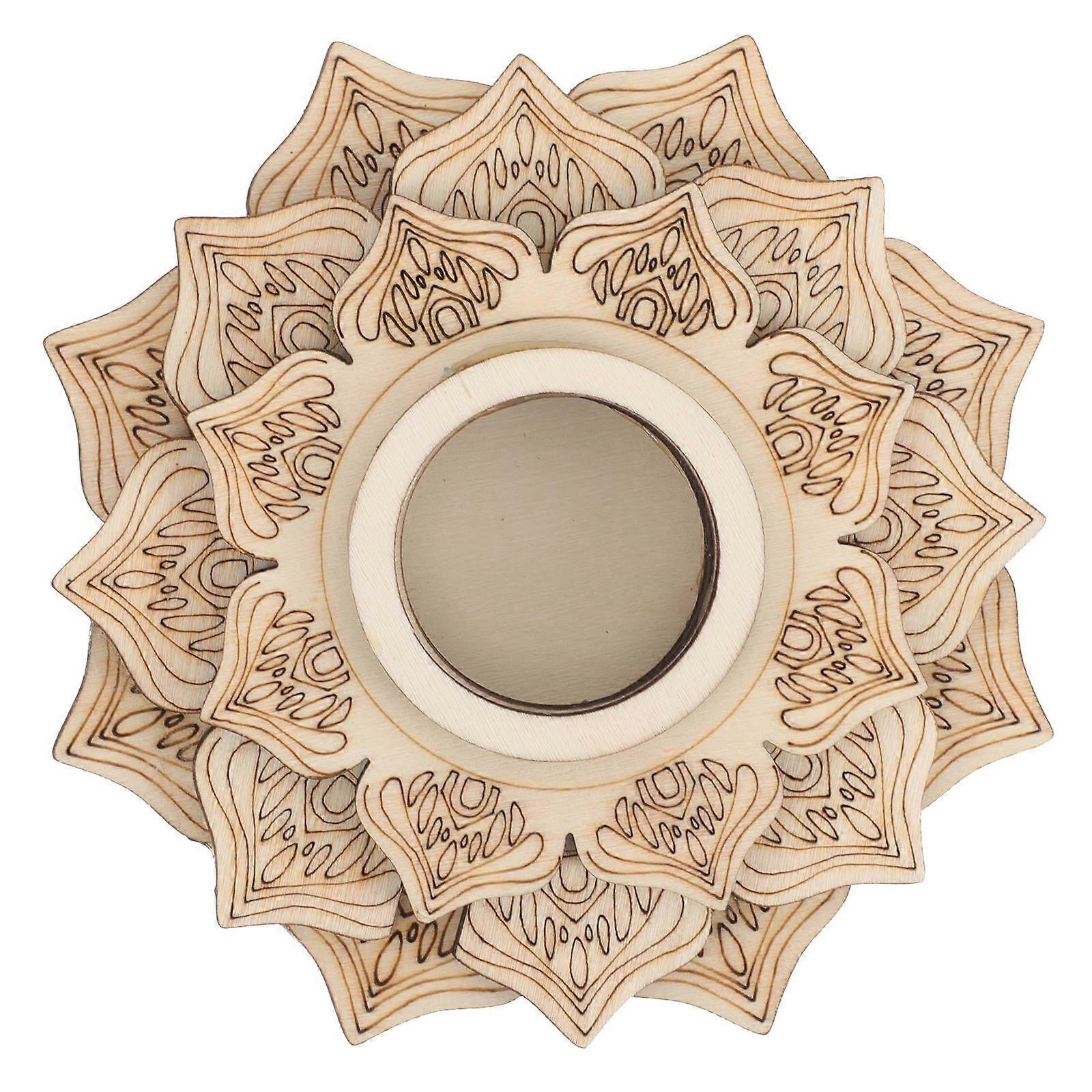 Khaki Wooden Crystal Ball Holder for Displaying Use 5Pcs Table Centerpiece