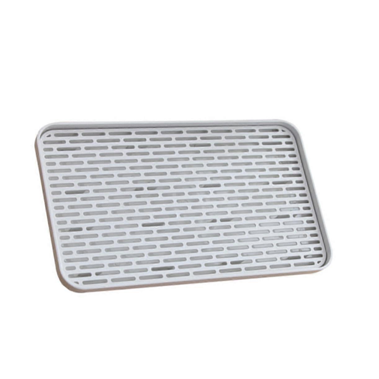Double Layer Bottle Drying Rack 31X17.5X2.5CM Plastic Non Slip Draining Tray Grey For Baby Bottles And Kitchen