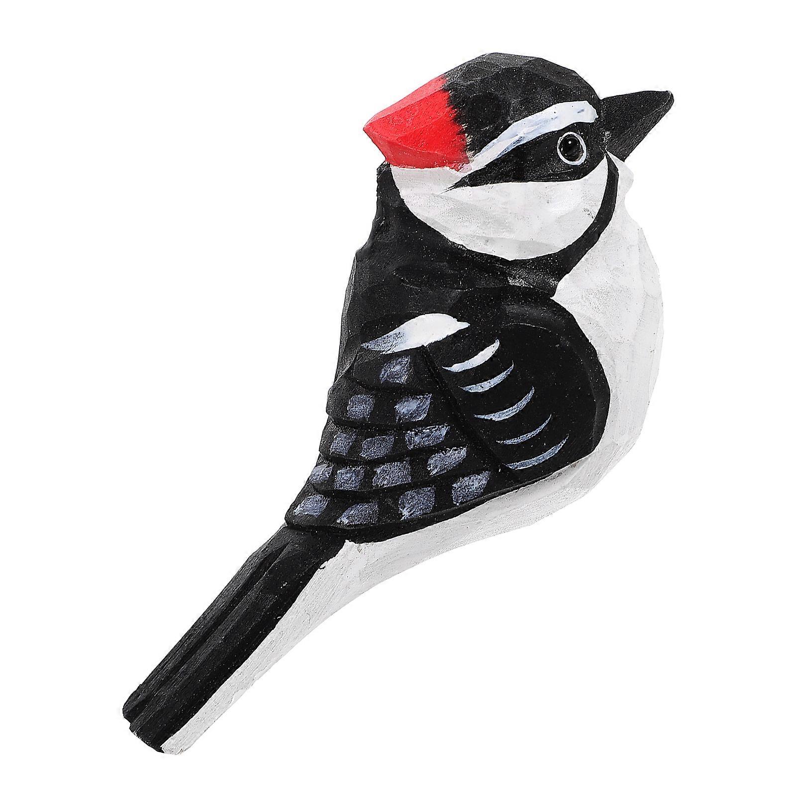 Mini Bird Statue Wooden Decor For Retro Style Table Decoration And Office Use In Black Color 5Pcs