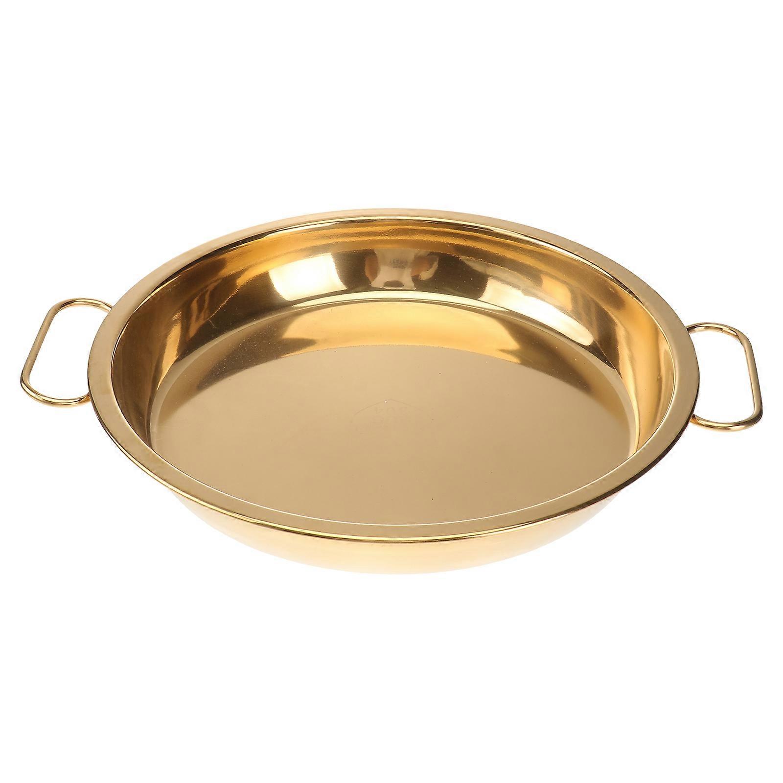 Golden Stainless Steel Cold Noodle Making Plate 2Pcs Practical Set