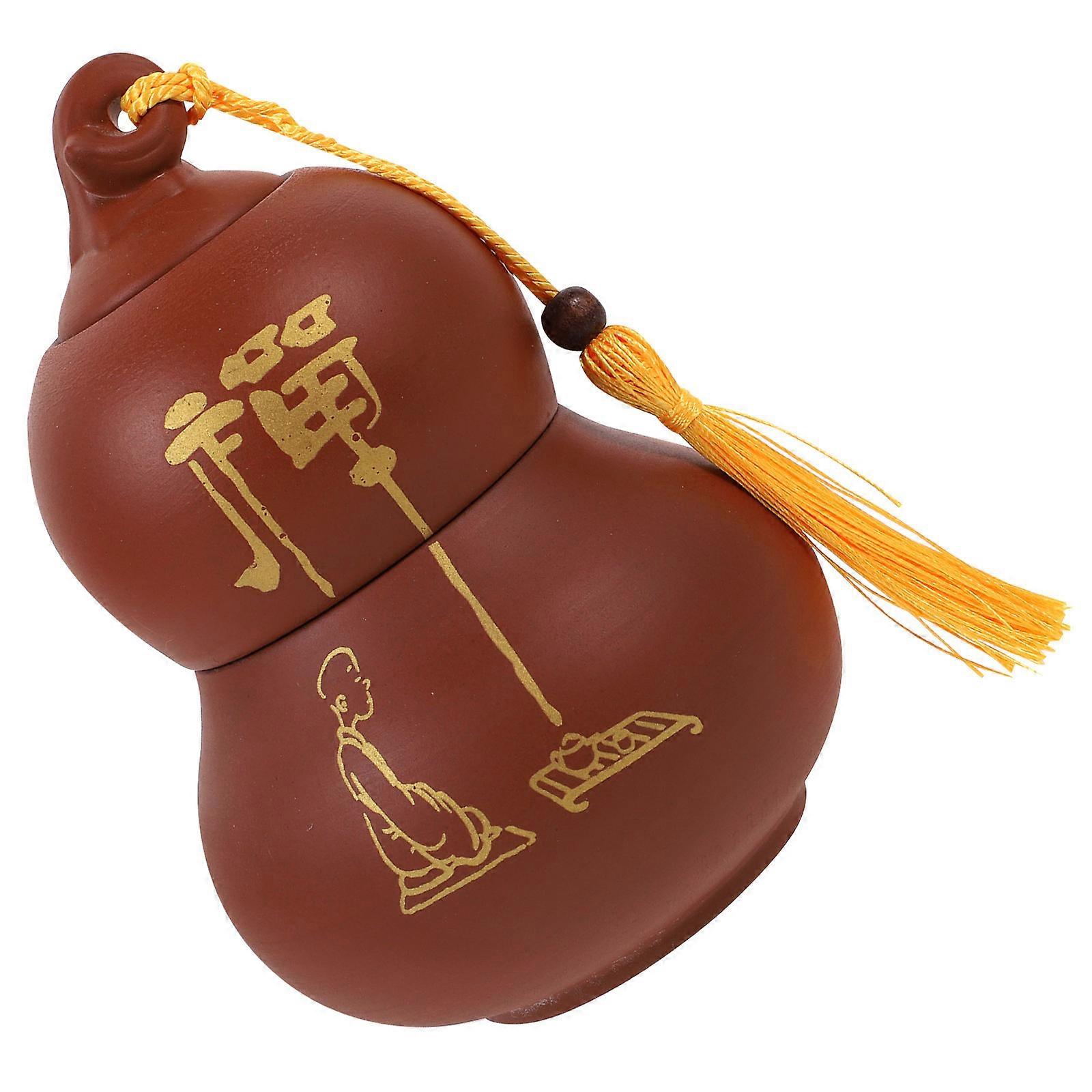 Ceramic Tea Canisters 2Pcs Decorative Gourd Shape Jars With Airtight Storage For Tea Storage Moisture Protection