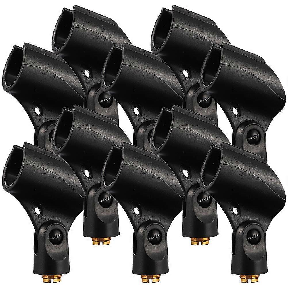 Microphone Adjustable Clip 10Pcs Black Large Size Design Audio Recording Support For Beginners