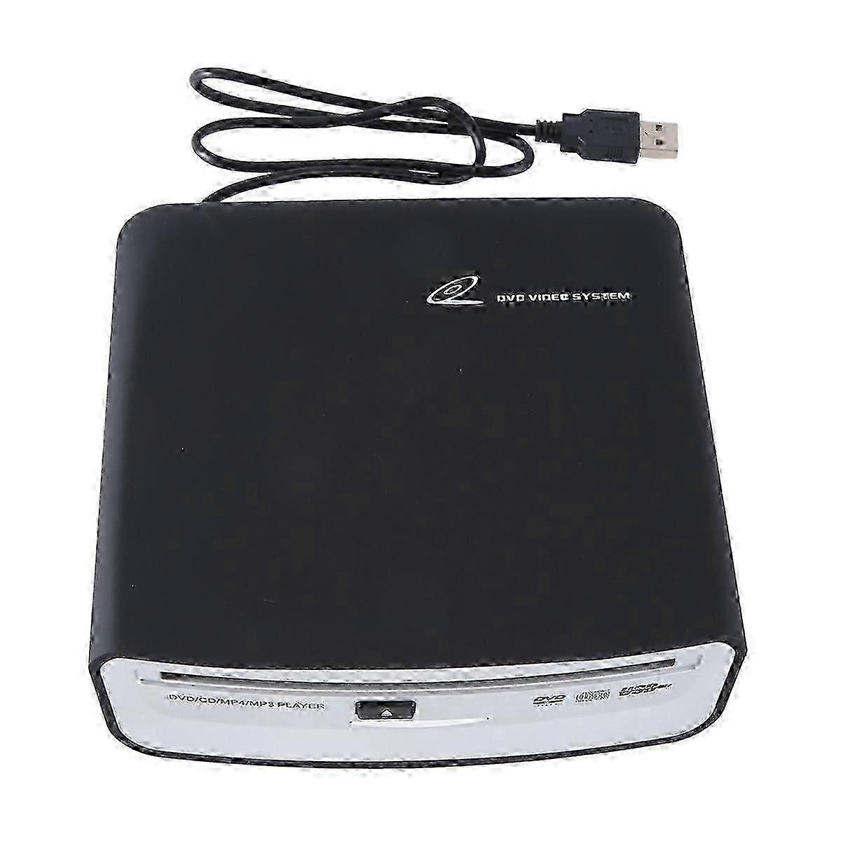 USB-Powered Portable CD Player for Cars, Universal External In-Car Compact Disc Drive