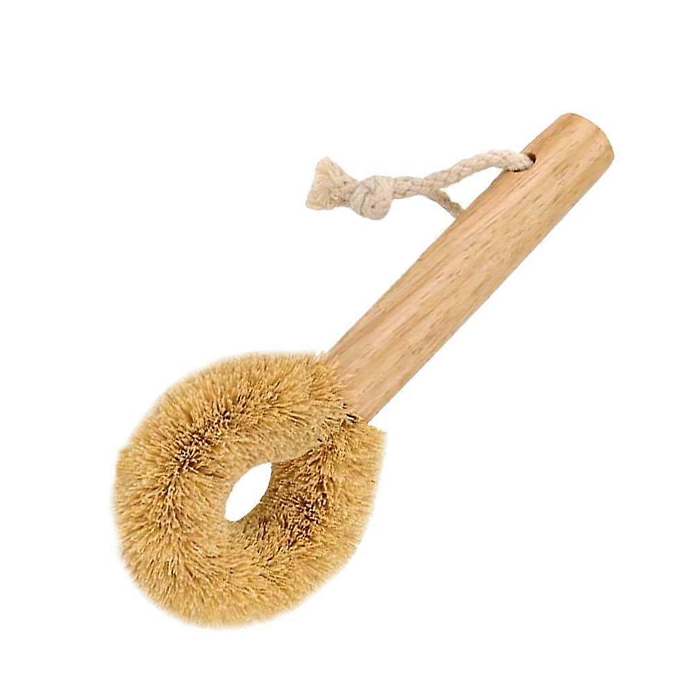 Kitchen Bowl Brush Wooden Handle Cleaning Tool for Pot 2Pcs Set