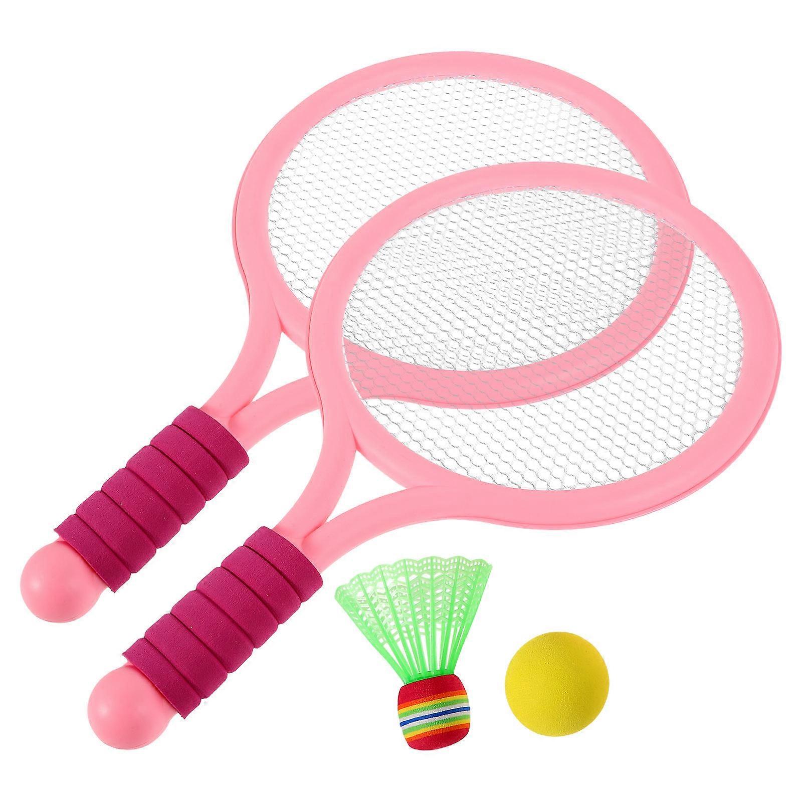 Engaging Parent Child Interaction Kids Tennis Racket And Badminton Shuttlecocks Set For Family Activities 2 Sets