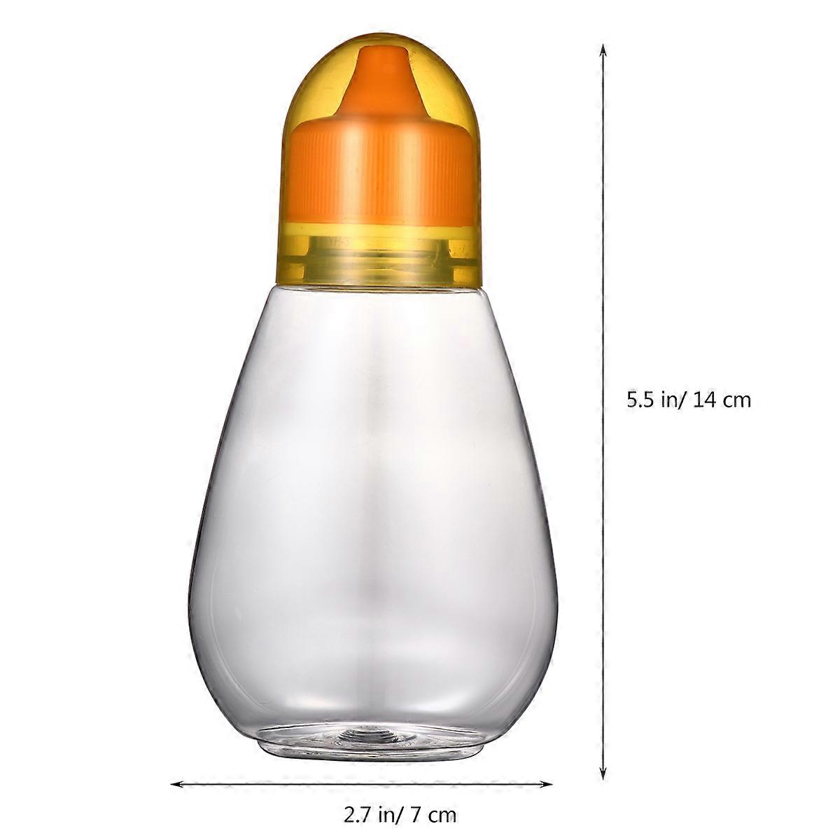Honey Dispenser Pot Food Storage Bottle Square Spout Transparent 4Set For Home Use