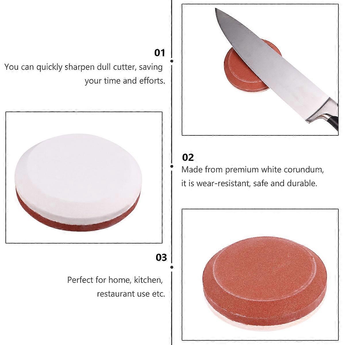 Round Sharpening Stone 2Pcs For Kitchen Tools And Scissors Rosy Grinding Fast Performance