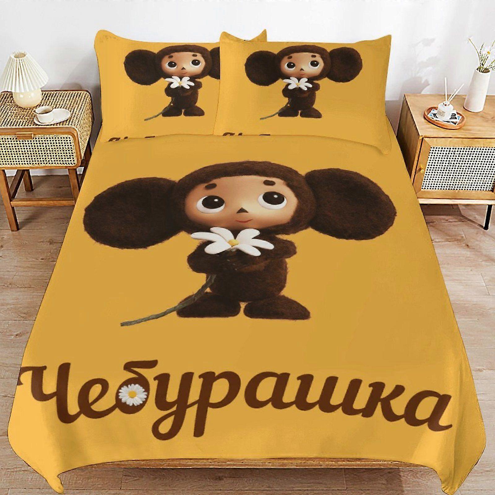 S456 Cheburashka Soft Fit Comfort Handling Sleep Ready Texture Wrinkle Free Duvet Cover Sets Gift Idea X456
