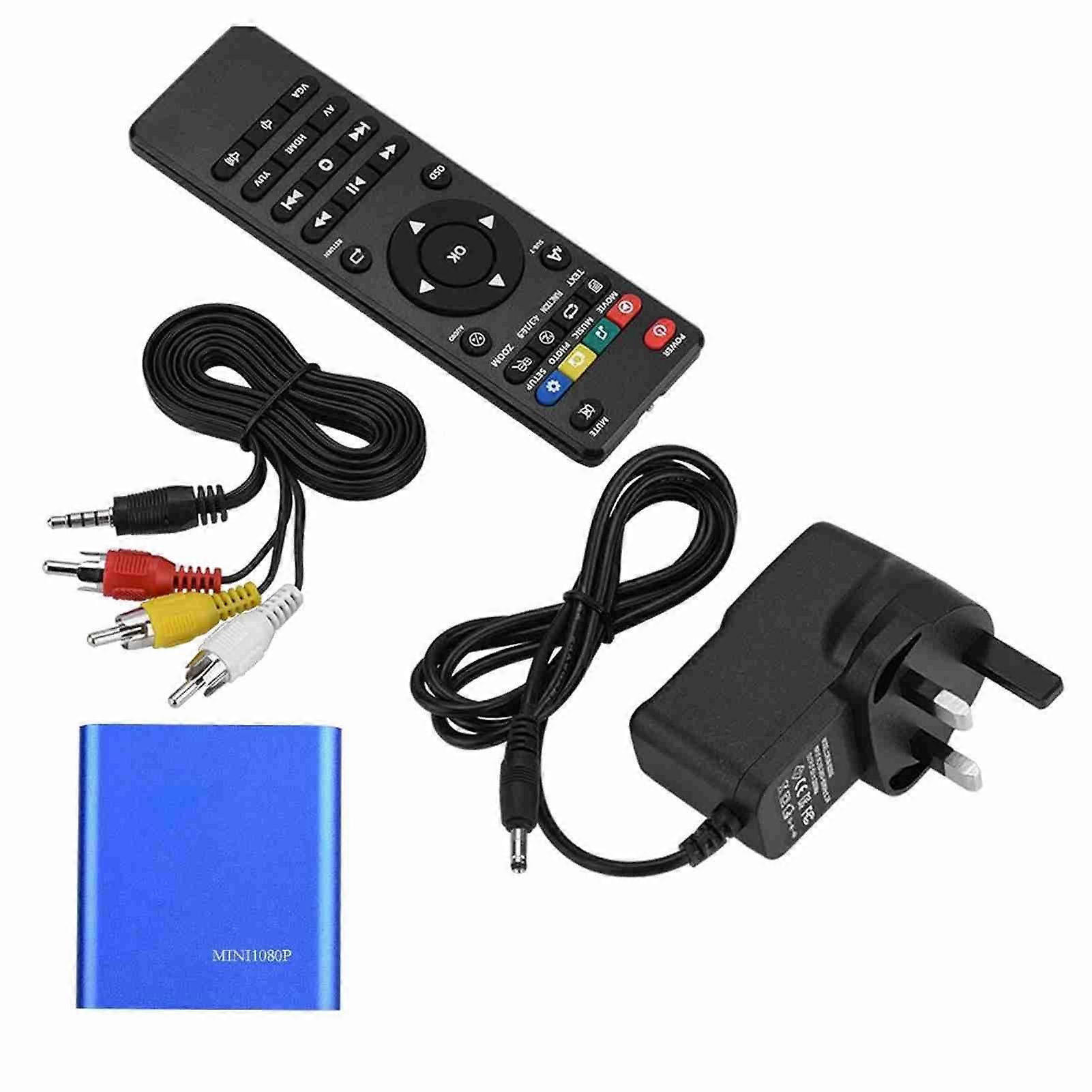 Mini HD Media Player Stereo Sound & 1080P Video HDMI/AV Output Media Player Center -