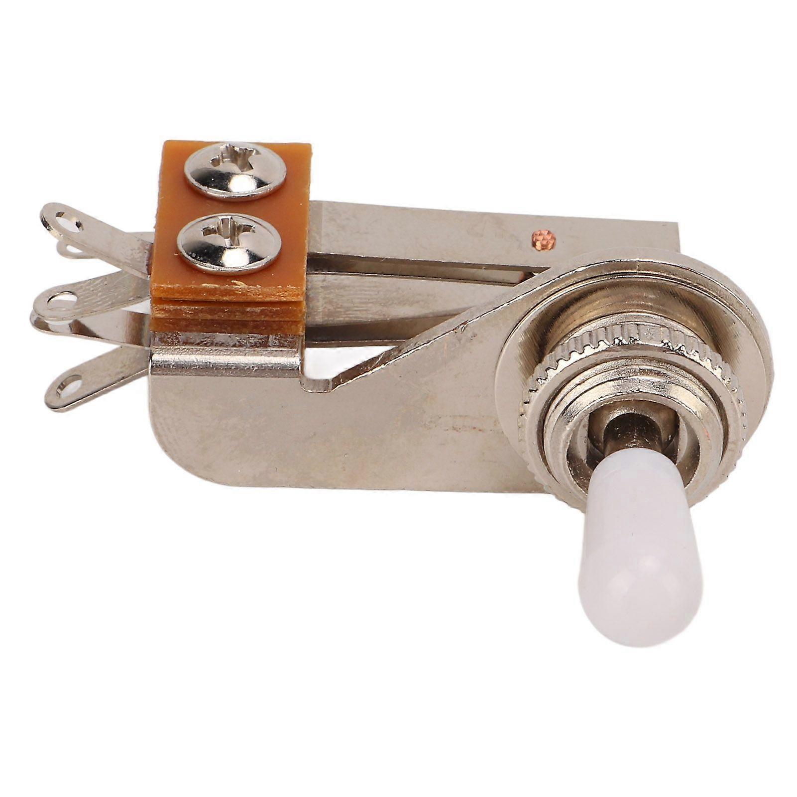 3 Way L Shaped Toggle Switch Electric Guitar Pickup Selector Replacement Tones Control PartsWhite Cap