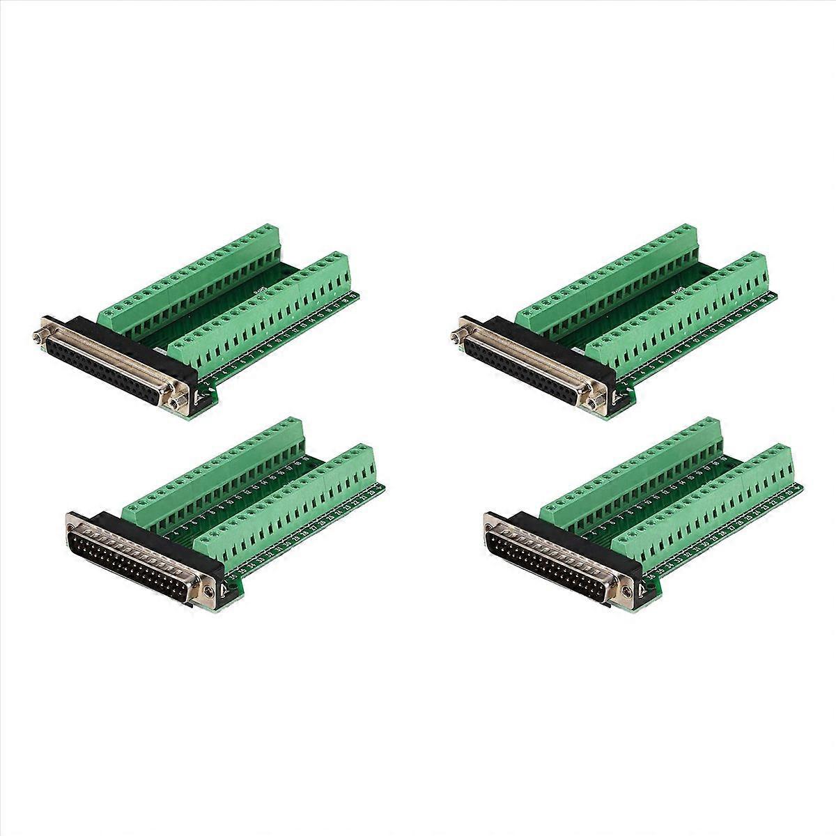 4Pcs DB37 Male Female Breakout Board Connector, RS232 D-SUB Serial 37 Pin Port Terminal Solderfree A