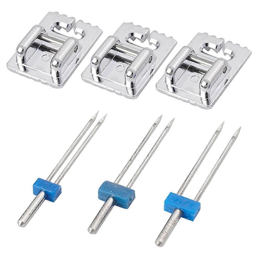 Sewing Presser Foot and Double Needles for Sewing Use 1Set Assorted Color