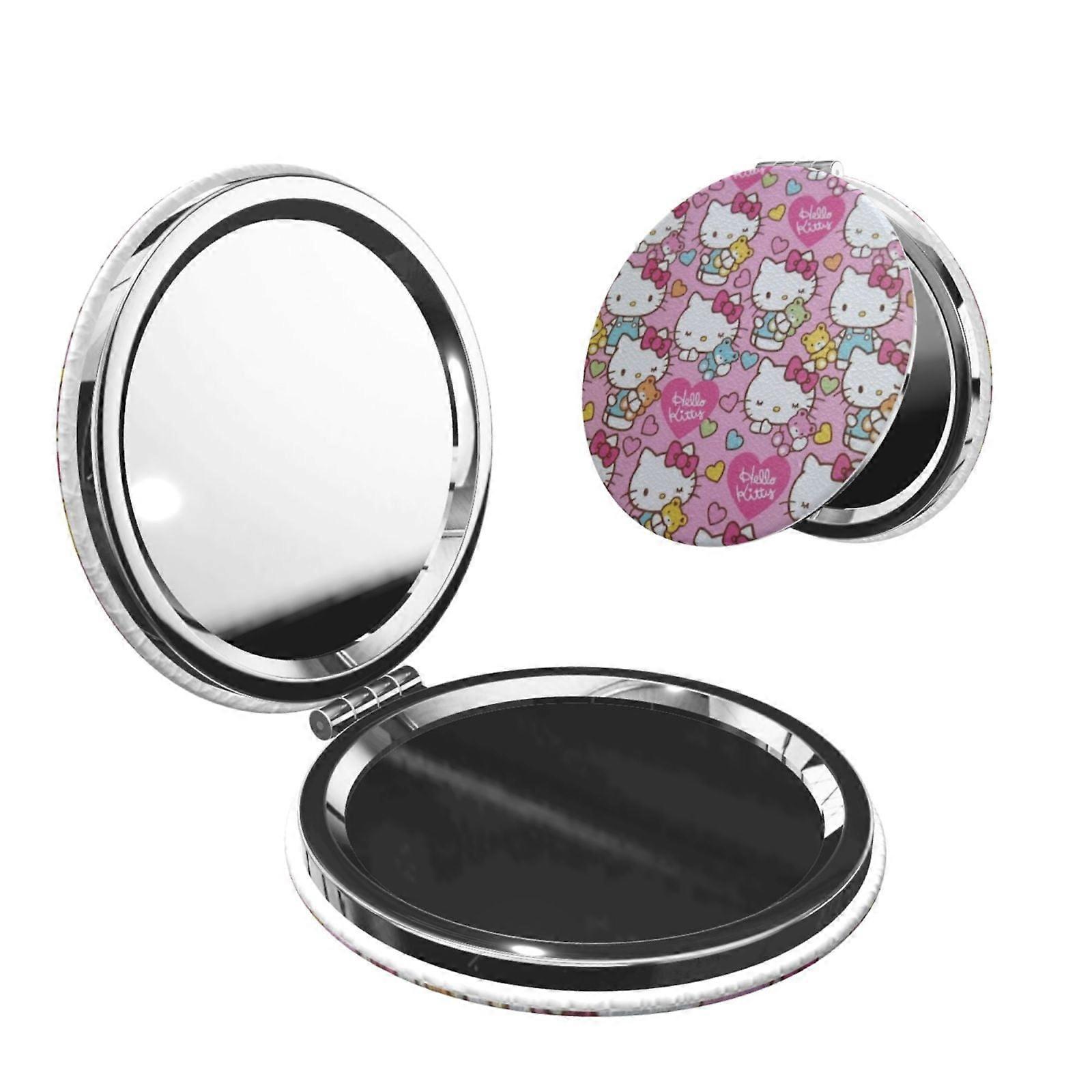 Hello Kitty Pocket Mirror, Portable Magnifying Compact Travel Makeup Mirror, 2-Sided Handheld Small Mirror