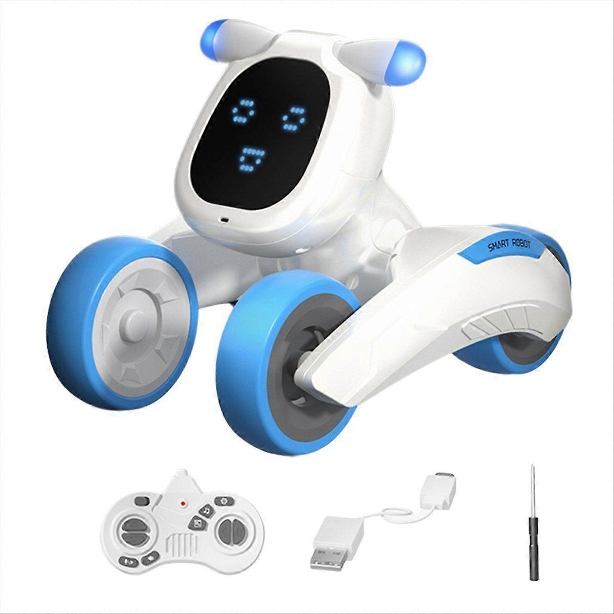 Smart Robot Puppy Dog RC Robot Puppy Dance Interactive Pet Program Robot Dog Voice Control Intelligent Gift for Kids,A