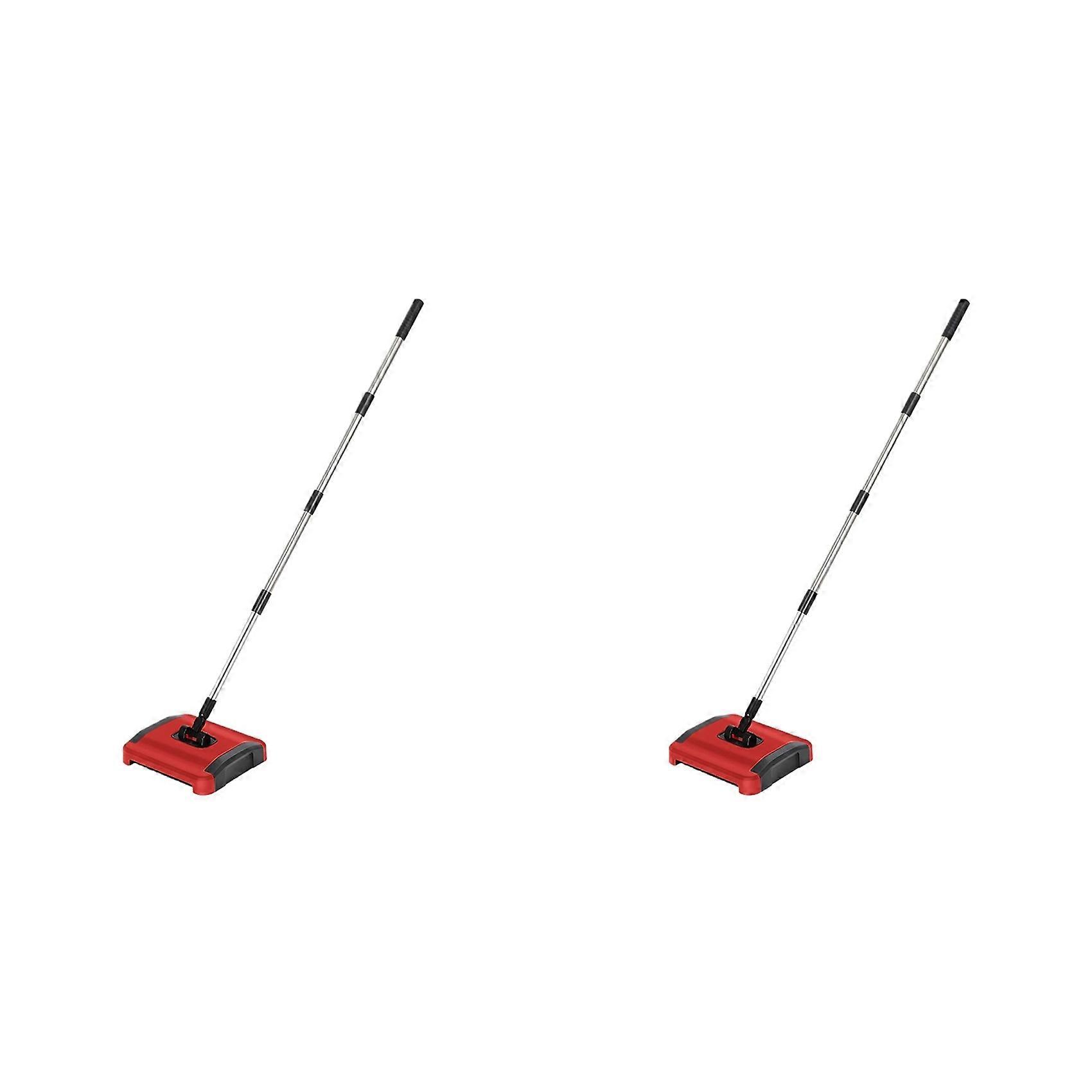 2X Carpet Sweeper Manual Carpet Sweeper Floor Sweeper Carpet Brush Detachable Carpet Cleaner for Pet Hair Dust Debris