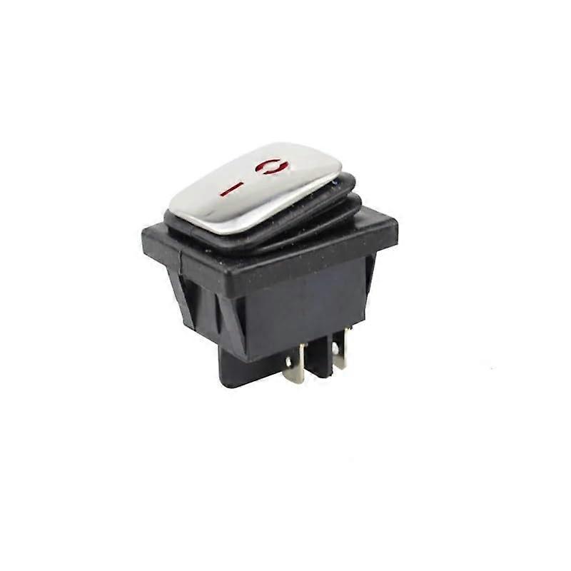 OnOff 24V Red Stainless Steel DPST Rocker Switch With Light Waterproof 4Foot Lead Power Current