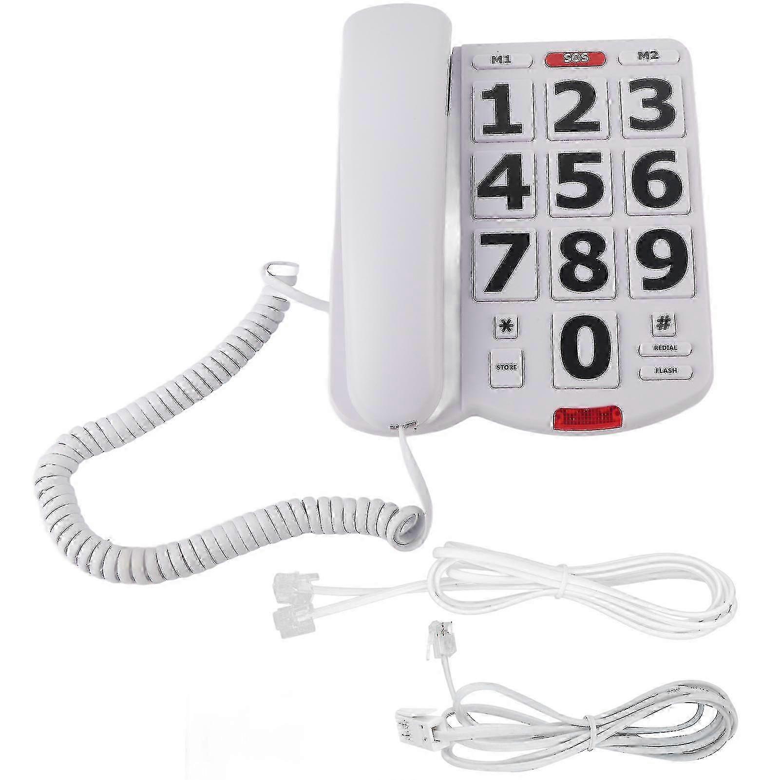 Wired Big Button Landline Phone with Super Loud Ringtones and Easy-to-Read Buttons 25-26s