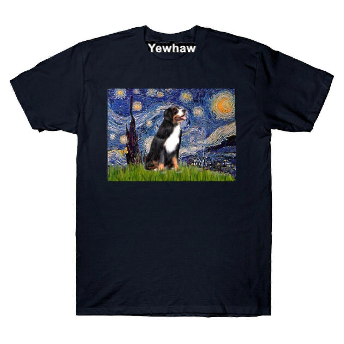 Adaptação da Noite Estrelada com uma camiseta Bernese Mountain Dog