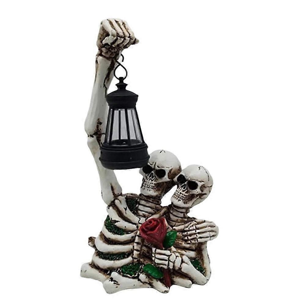 Outdoor Skeleton Decor with Solar Lantern