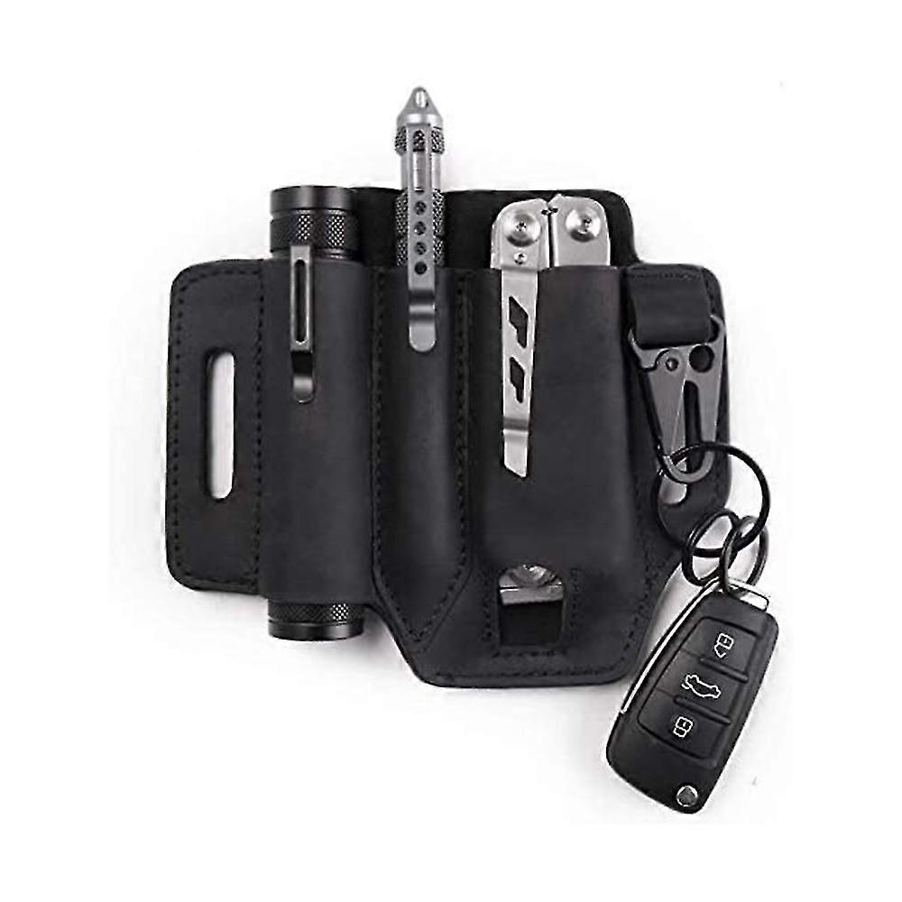 met sleutelhouder Multi Tool Pouch, lederen riem loop taille multitool schede, edc multitool schede voor be