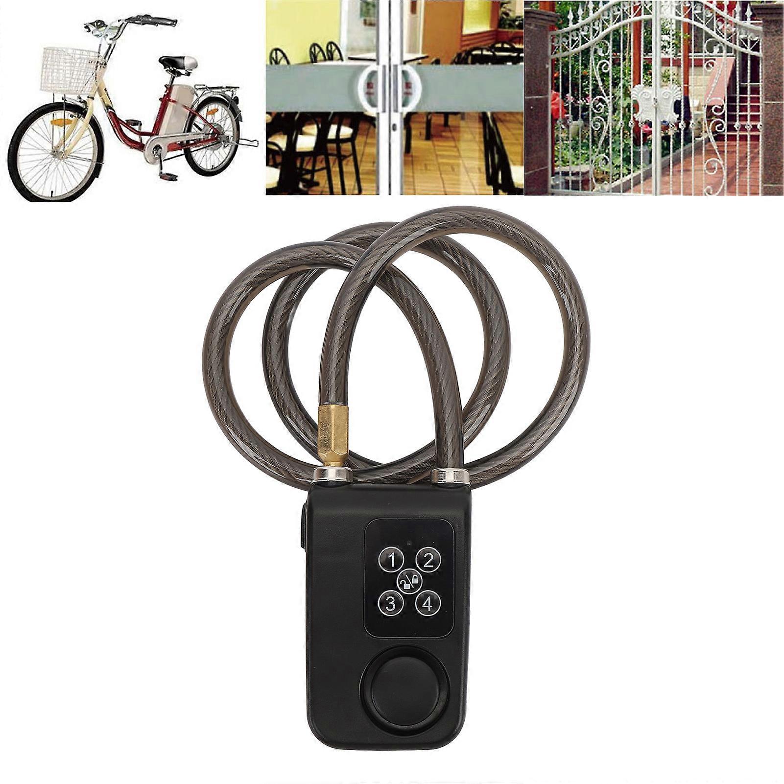 Motorcycle Password Lock Keyless Loud Volume Anti Theft Alarm Low Power Alert Rain Proof Password Security Lock for Cycling Supplies Black 