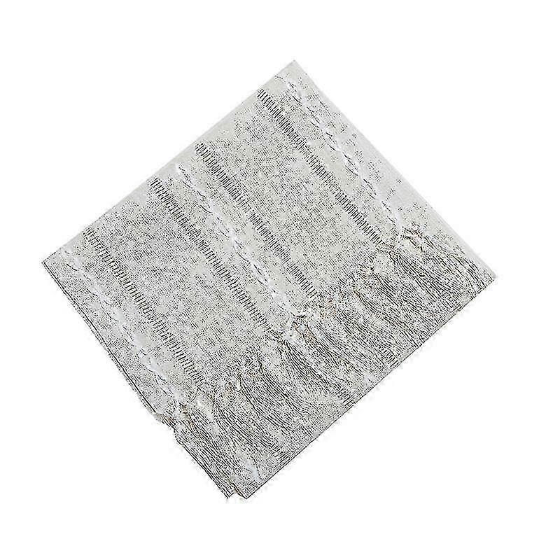 Imitation Cotton Linen Tassel Table Flag Simple Solid Color Holiday Party Dining Table Decoration Long Tablecloth